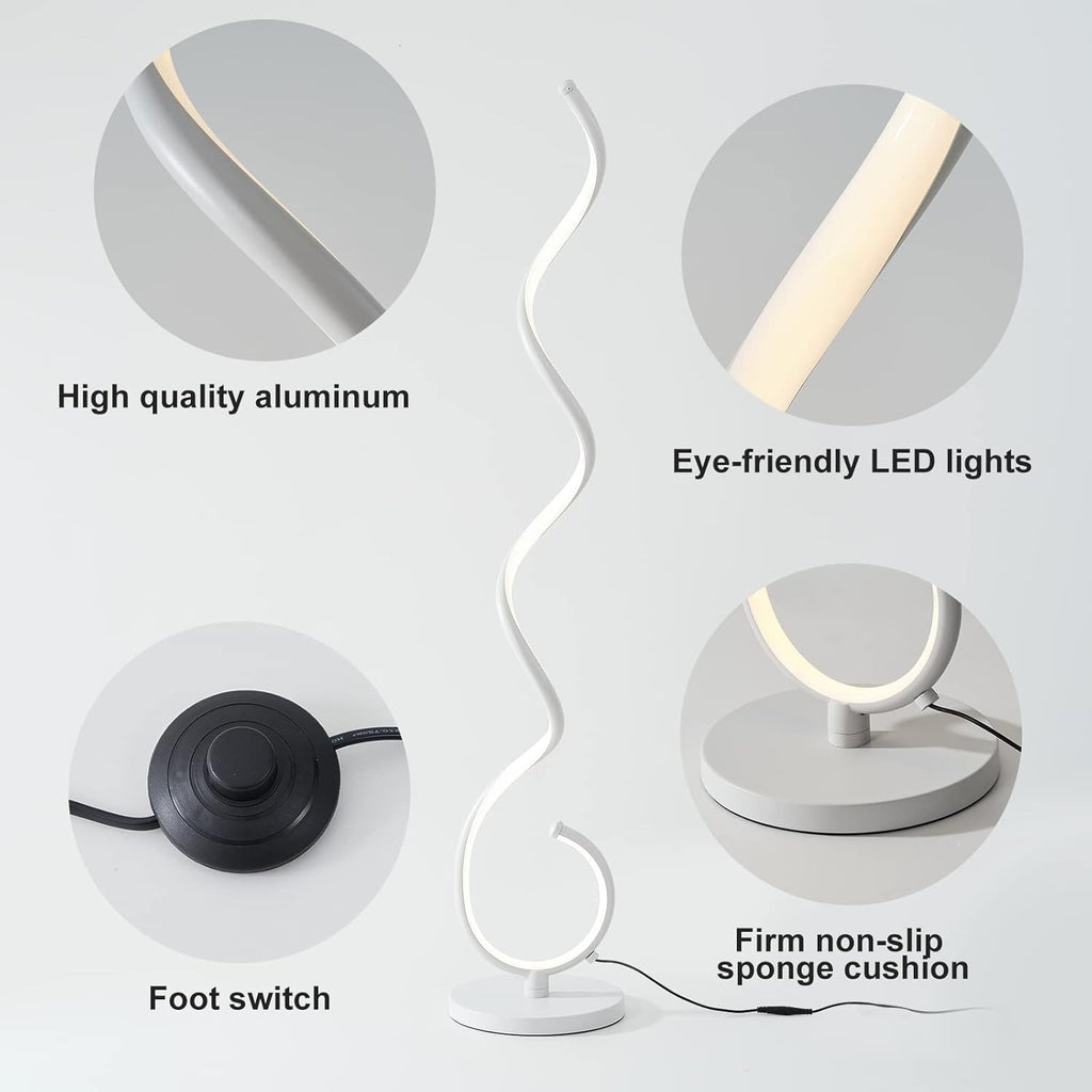 Modern Spiral Floor Lamp 150CM 48W For Living Room Reading Indoor