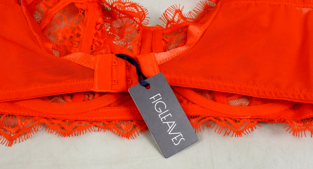 Lace Underwired Balcony Bra 34F Figleaves Pulse Red Lace Bra