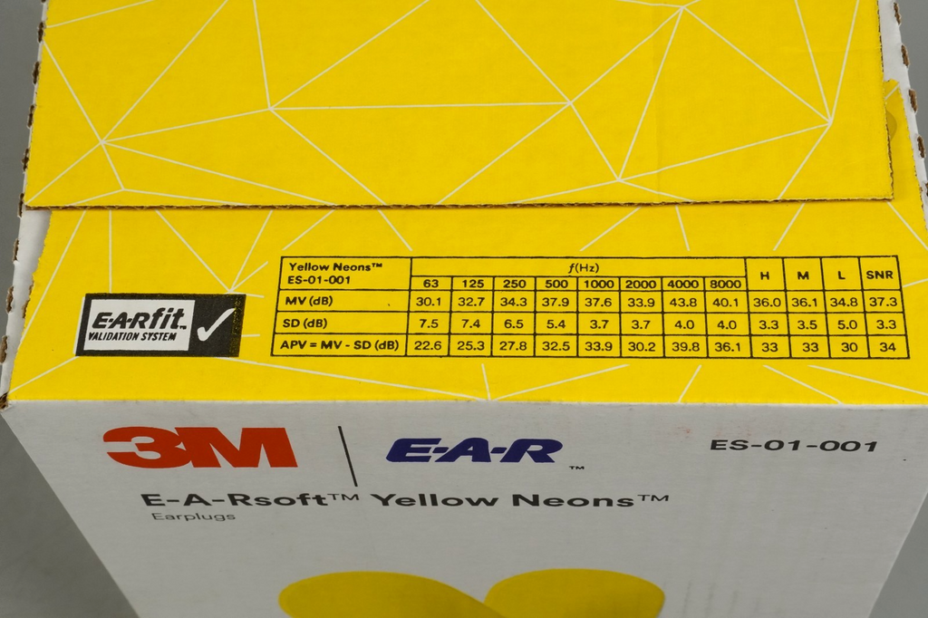 3M Earplugs Soft Yellow Neons, 36 dB, Uncorded, 250 Pairs/Box, ES-01-001