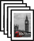 Black Photo Picture Frame 4pack 50x70cm for A2 Photos Posters Adverts Plexiglass