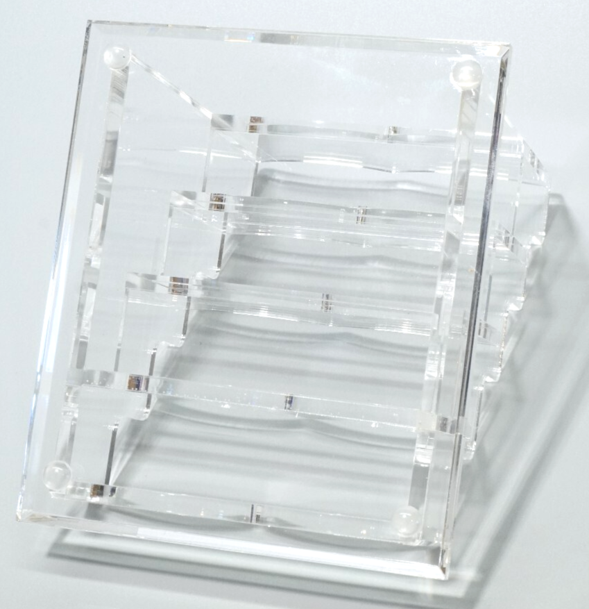 Horizontal Business Card Holder 4 Tiers 4 Slots f Desk Acrylic Clear Display