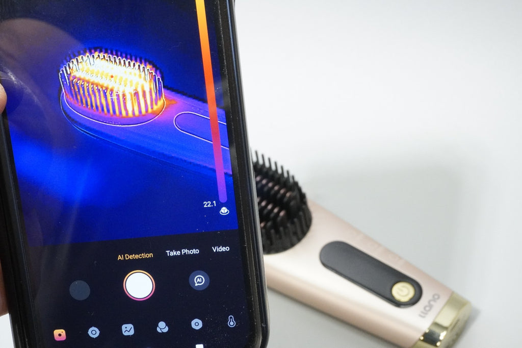 Portable Cordless Hair Straightener Rechargeable Negative Ion Hot Comb Purple