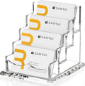 Horizontal Business Card Holder 4 Tiers 4 Slots f Desk Acrylic Clear Display