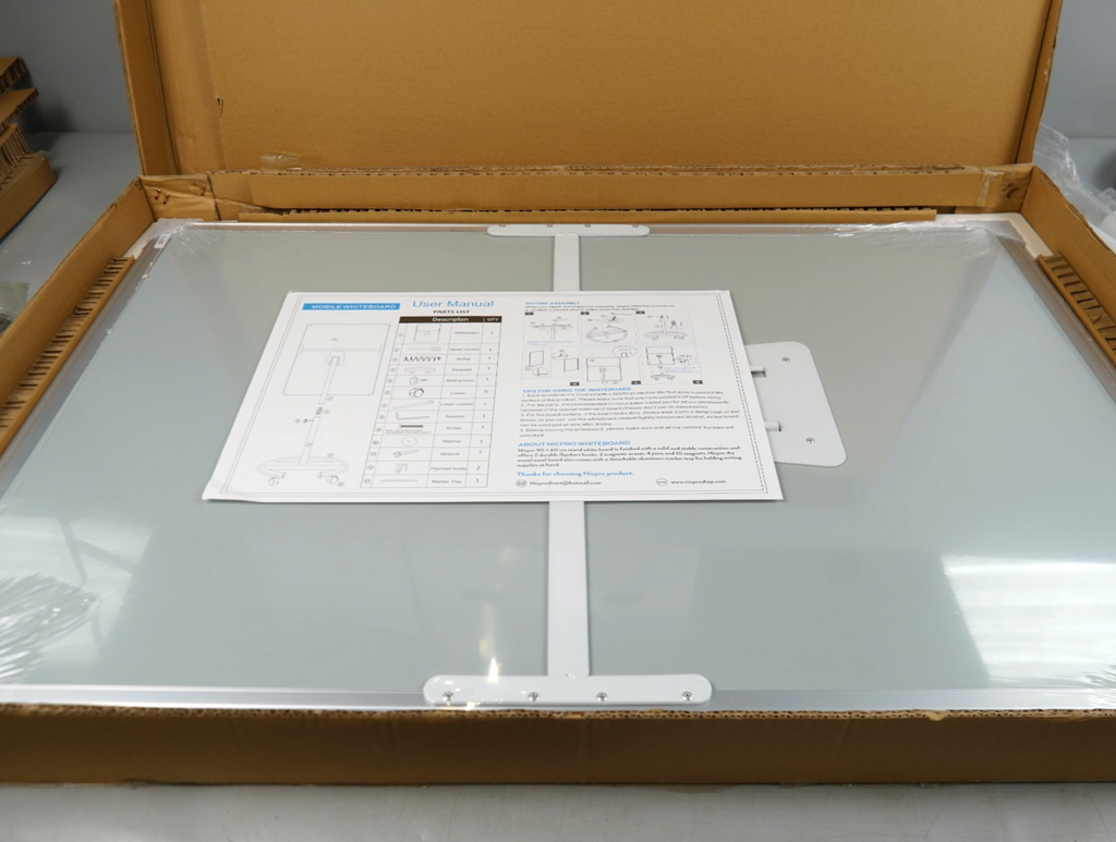Flip Chart Stand Mobile Whiteboard 90 x 60cm Magnetic Dry Erase Board Stand