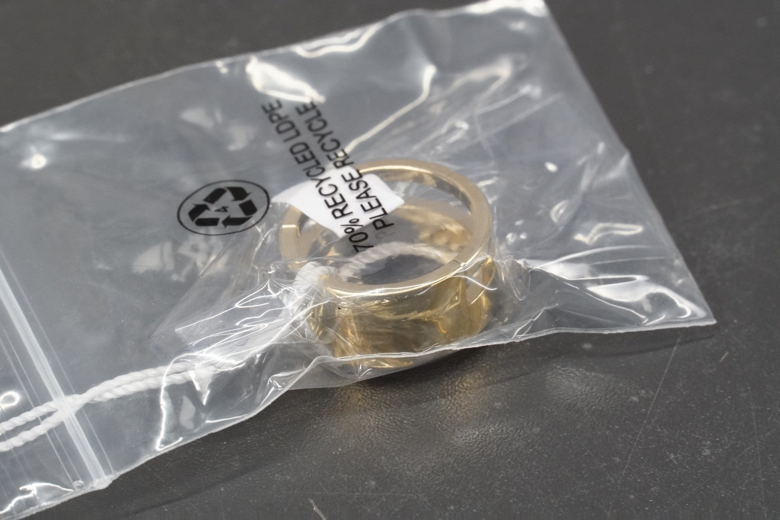 Calvin Klein Geometric Essentials Womens Ring Gold Tone Size 56 Stainless