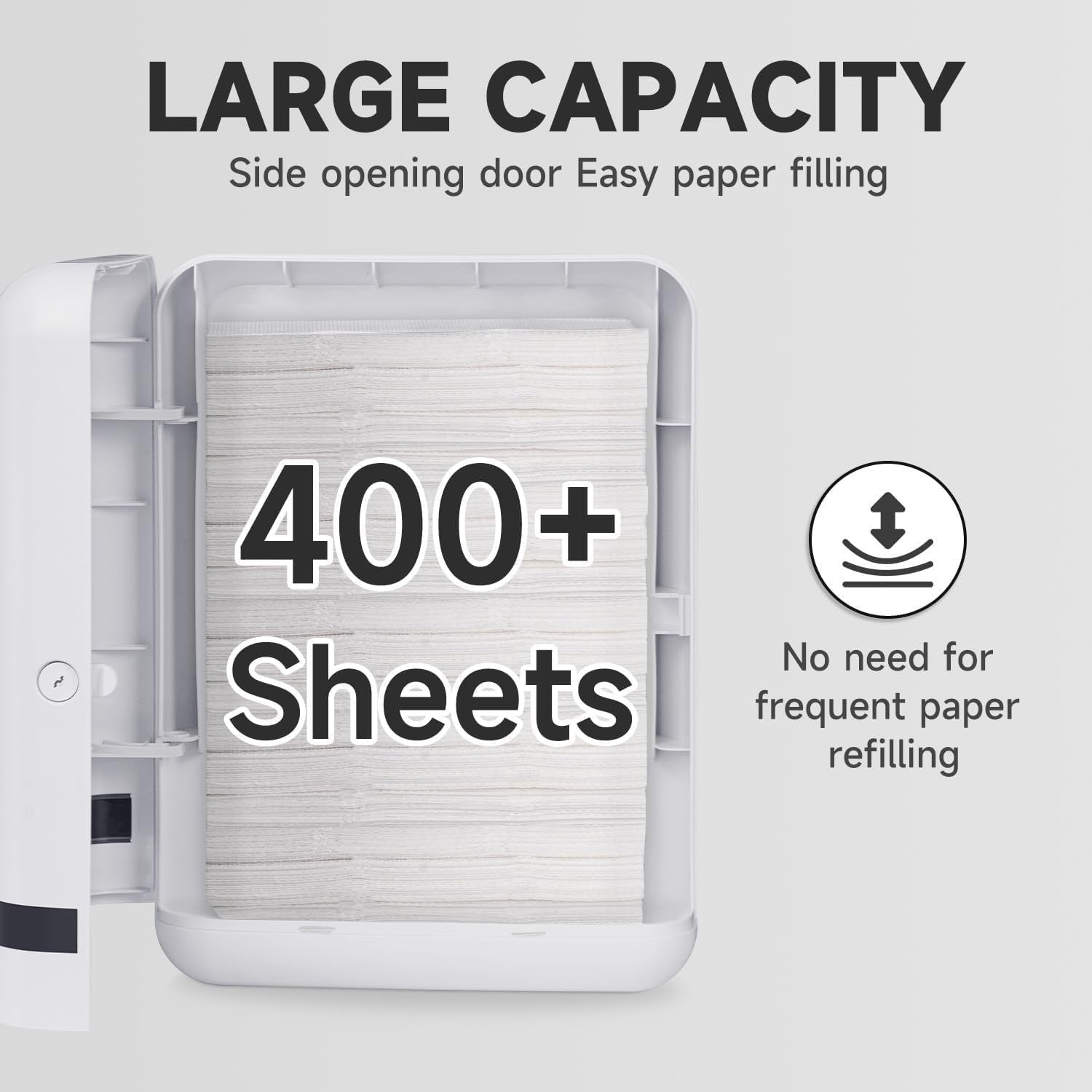 Commercial Paper Towel Dispenser 400 Sheets Wall Mounted Z-Fold & H2 Paper