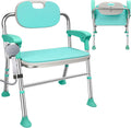 Folding Shower Chair 5-Level Adjustable, Non-Slip Feet, Lightweight & Durable
