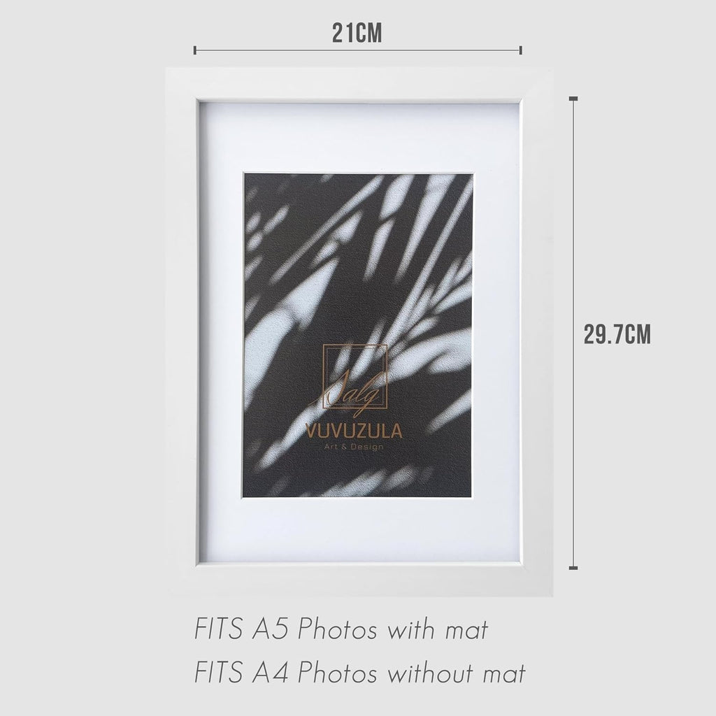 A4 White Photo Frames 4 pack Picture Certificate Frame w Mount for A5 Photos