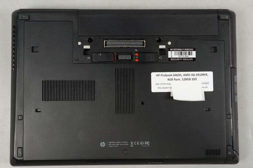 HP Probook 6465h, AMD A6-3410MX, 4GB Ram, 128GB SSD, NO WEBCAM Business Laptop