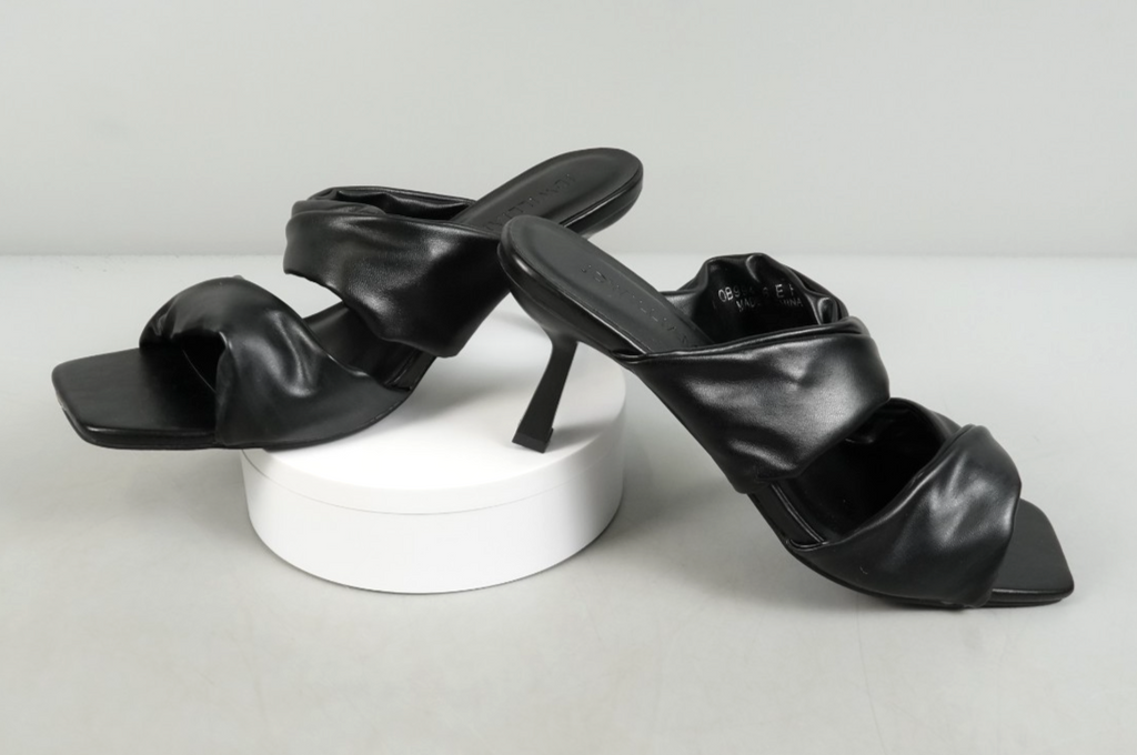 UK 4 Black Two Bar Mule Heels Wide Fit (E) JD Williams Slip-On Heels EU 37