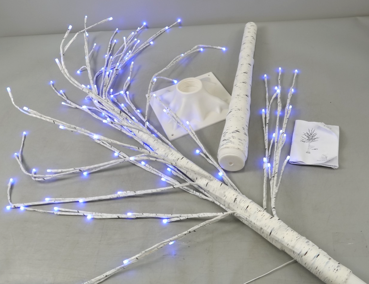 Artificial Birch Tree Lighted 6FT Colour Changing LED Lights Timer White