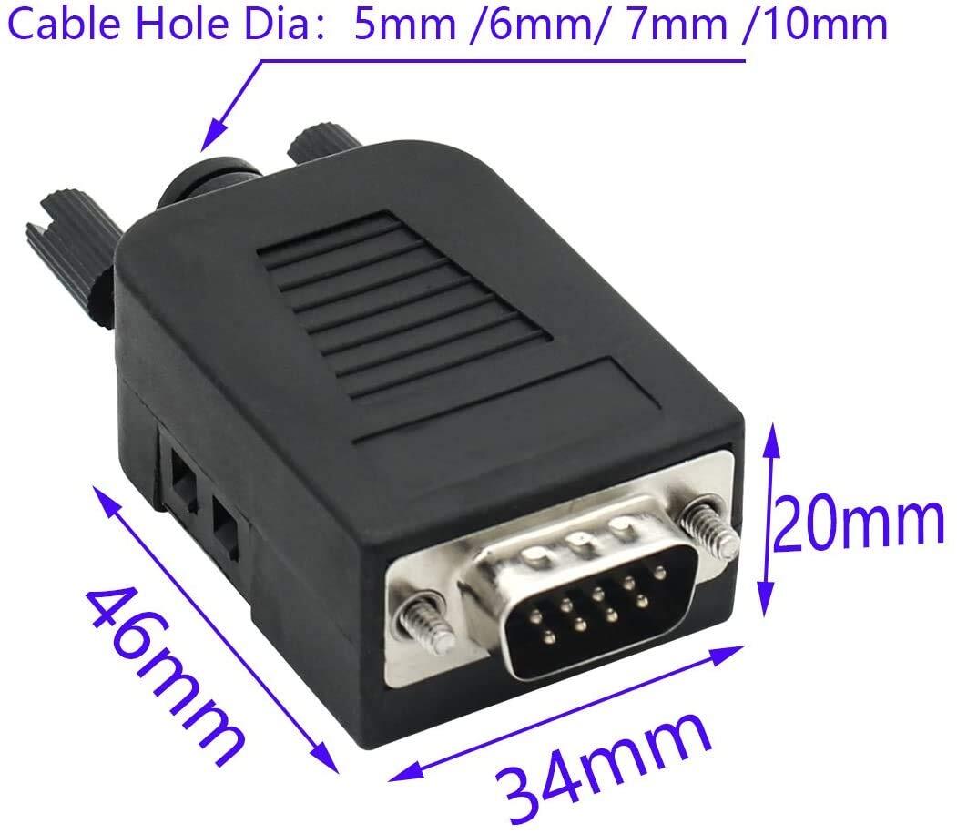 Connector DB9 RS232 D-SUB Serial VGA Breakout Adapters (10 PCS Male) Solderless