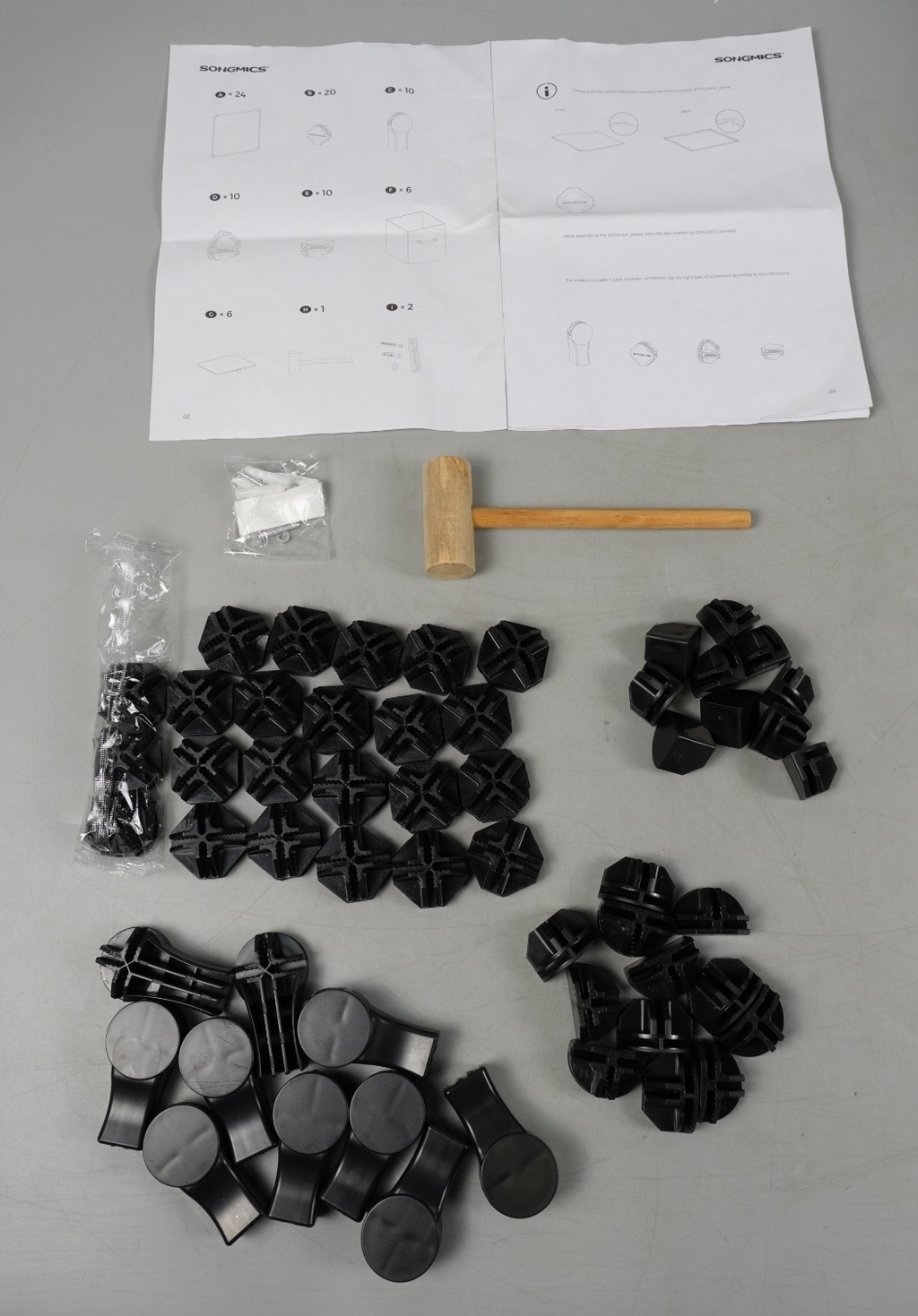 Cube Storage Organiser with 6-Cube Storage Boxes 64x31.5x95.5cm