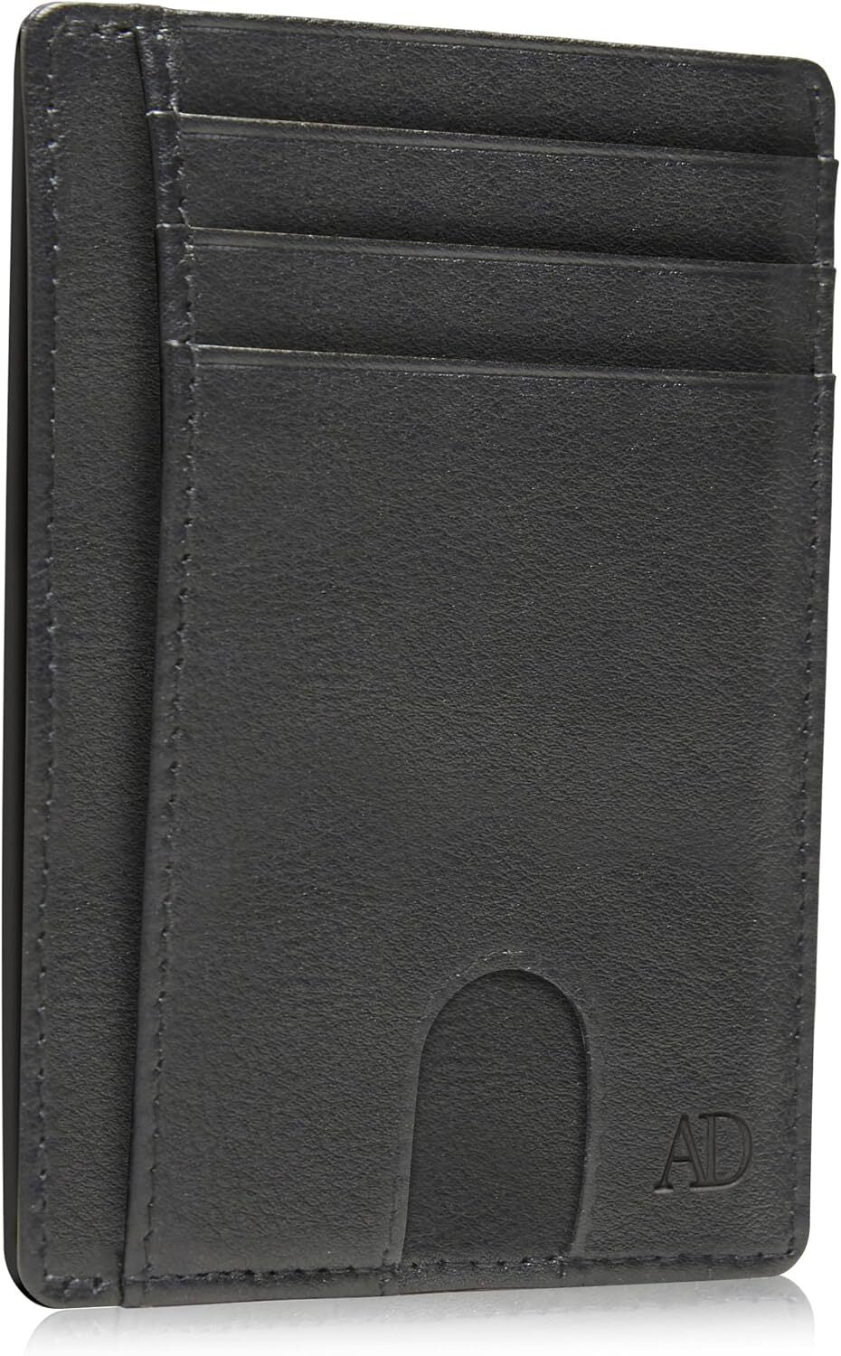 Slim Minimalist Wallet RFID Blocking Thin Front Pocket Real Leather Mens 7+1 Slo