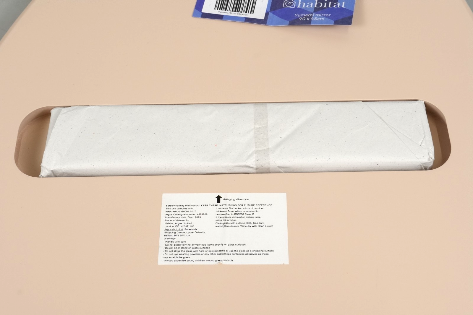 Yumemi Asymmetric Wall Mirror - 90 x 45cm by Felix Conran Habitat 60 Mirror