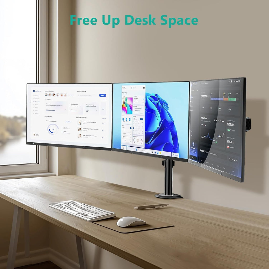 Triple Monitor Mount Heavy Duty Triple Monitors Stand for 13-27 inch Screens