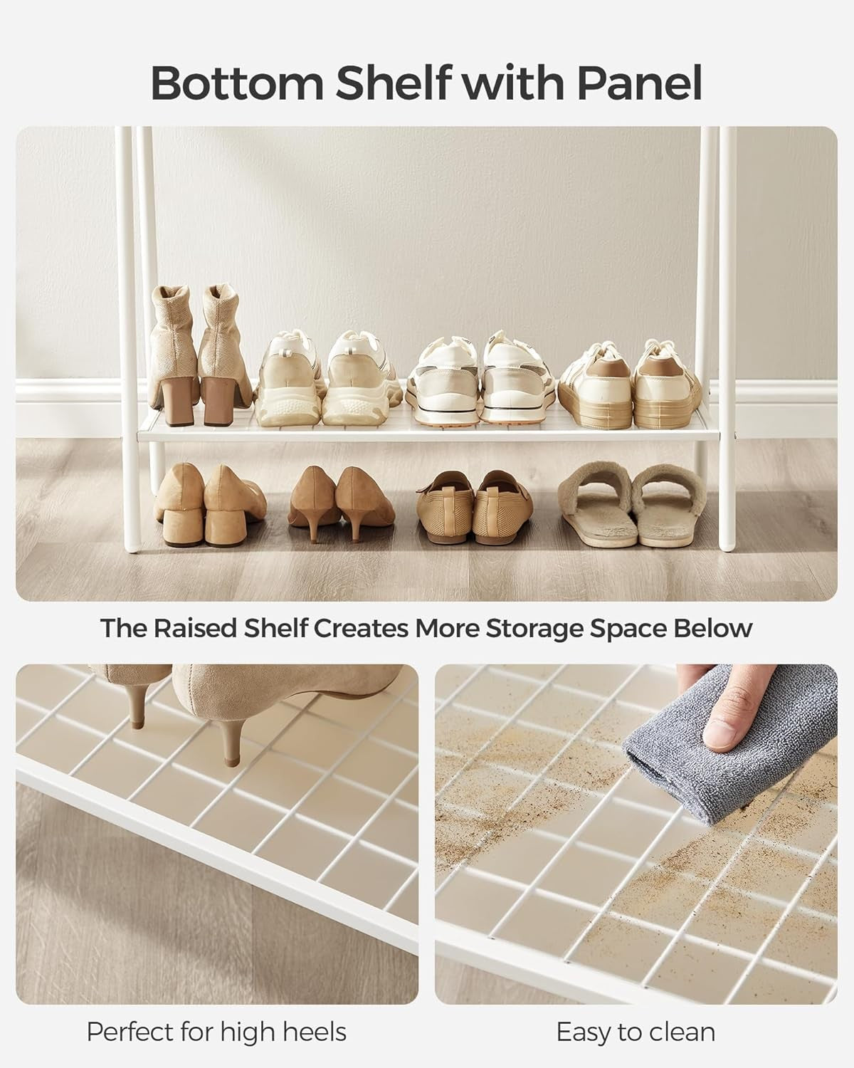 Clothes Rail Portable Clothes Rack Open Garment Rack Wardrobe White