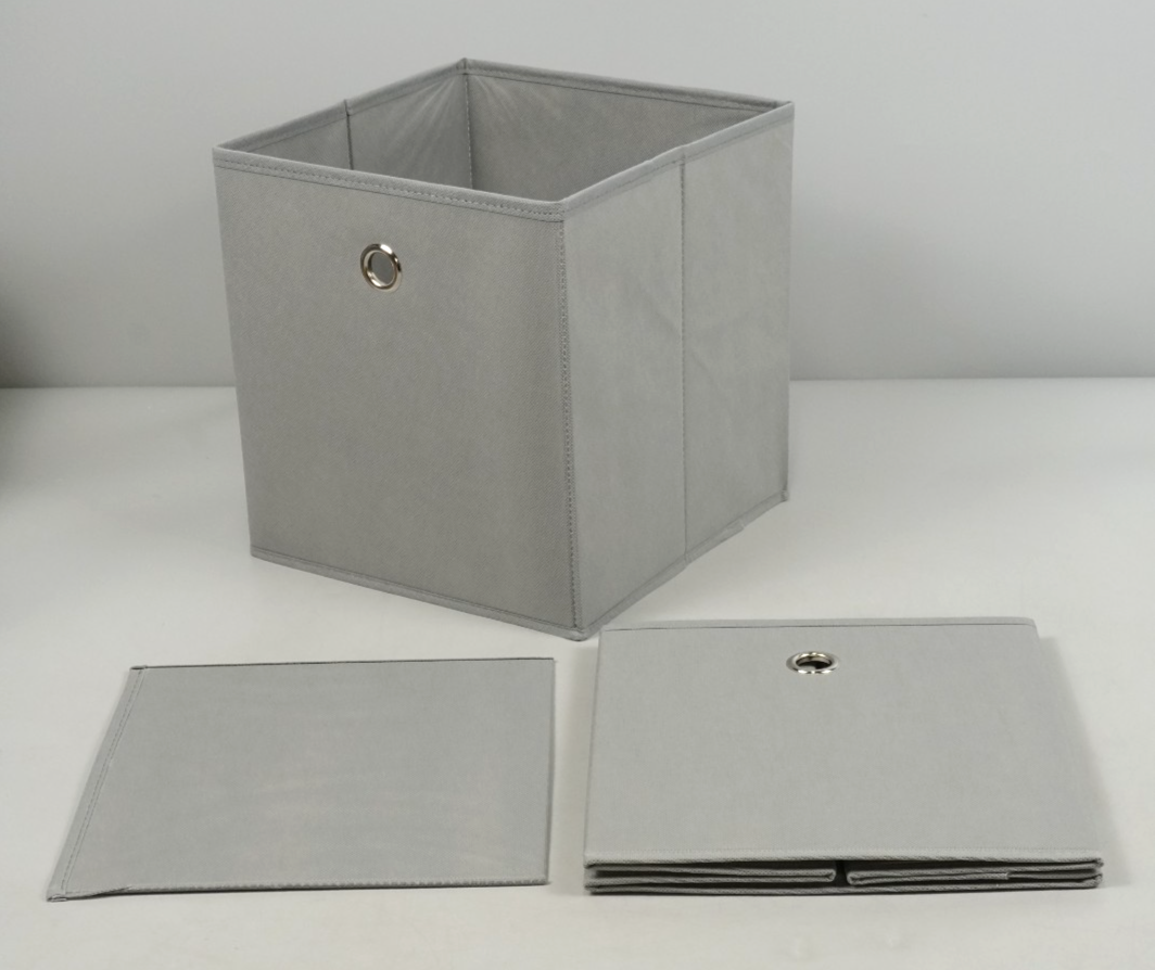 Fabric Cube Storage Boxes 2 pcs Foldable 26x27x28cm Grey
