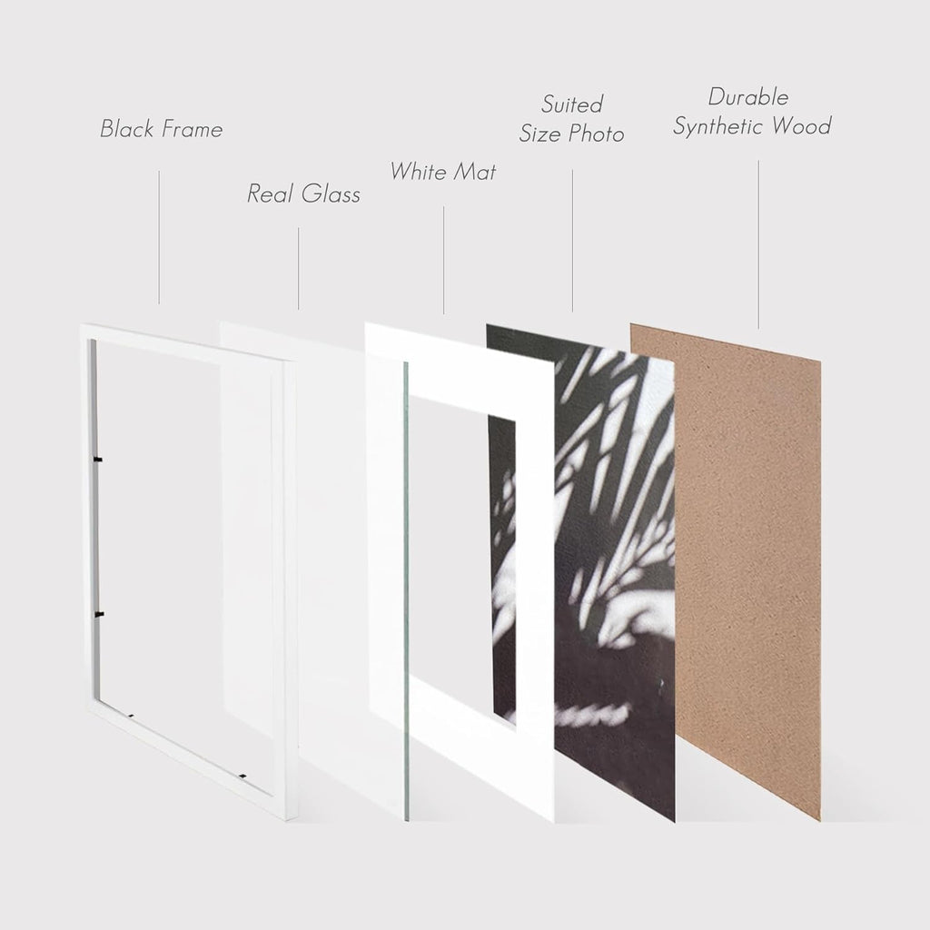 A4 White Photo Frames 4 pack Picture Certificate Frame w Mount for A5 Photos