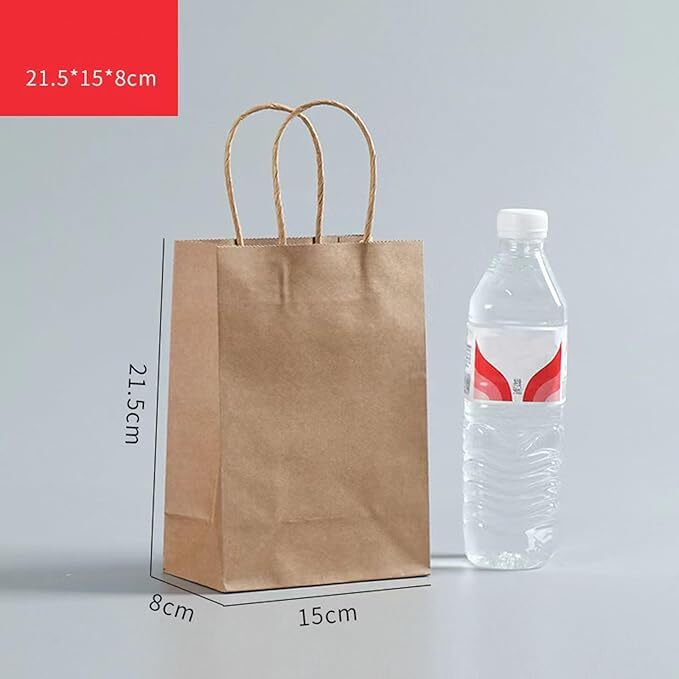 Brown Kraft Paper Carrier Bags w Twisted Handles Shopping Tote Gift Party 10 pcs