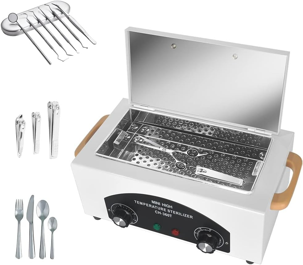 Heat Sterilizer w Timer f Metals / Ceramic Tools High Temperature Cleaning 220°C