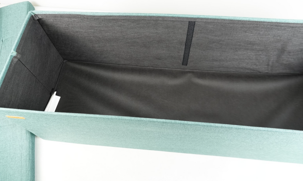 Storage Ottoman Bench 110cm Foot Rest Stool Linen Green