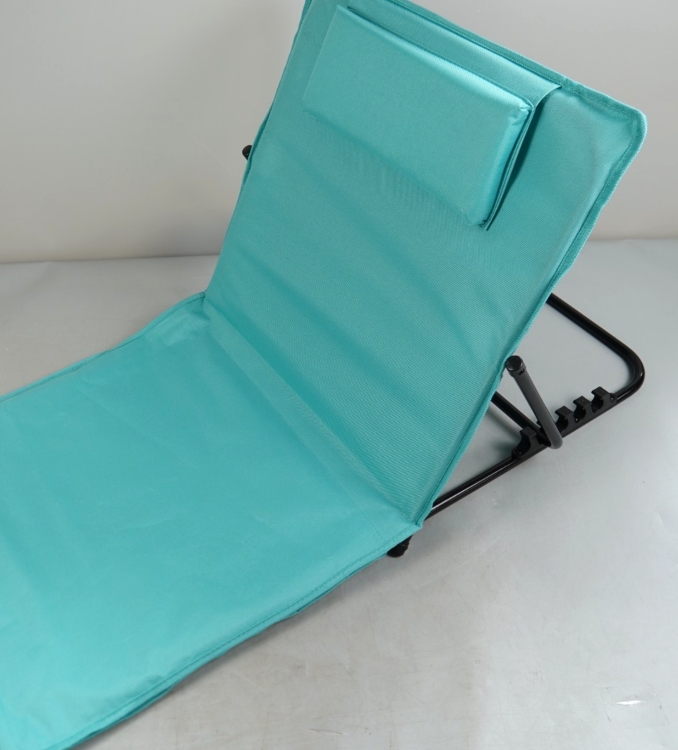 Beach Chair Sun Lounger Reclining Backrest Portable with Shoulder Straps Camping