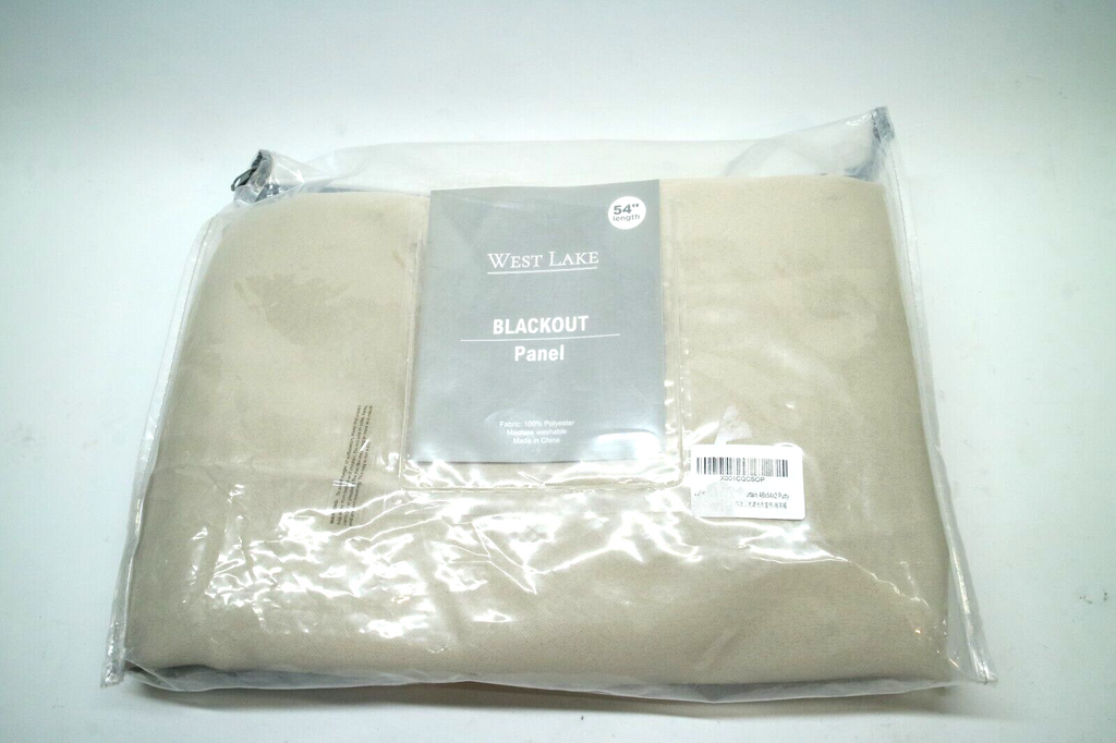 Short Beige Blackout Curtain Solid Putty NoiseReducing Thermal Insulating 46x54"