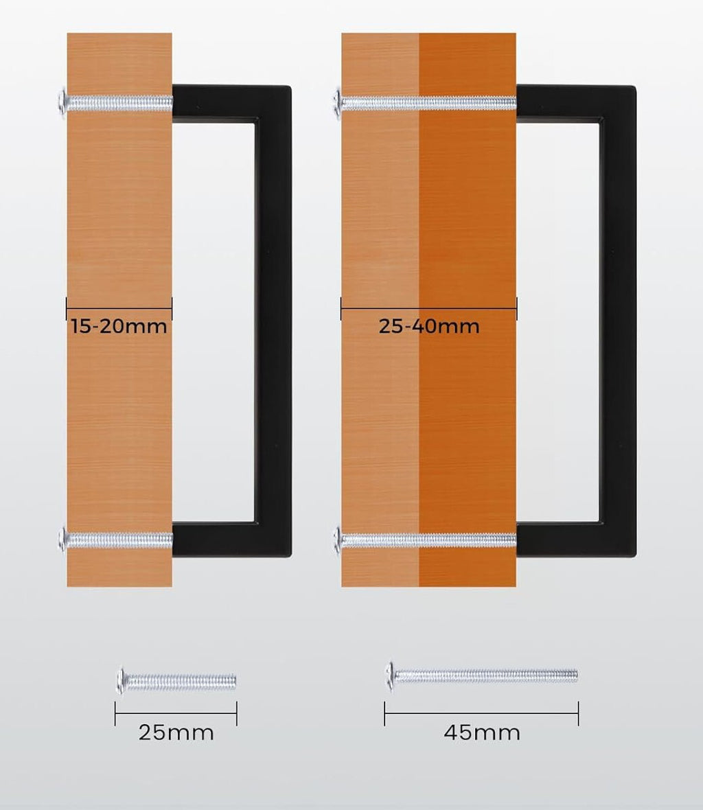 Black Stainless Steel Handles Drawer Wardrobe 5 x 128mm Hole Centre Matte