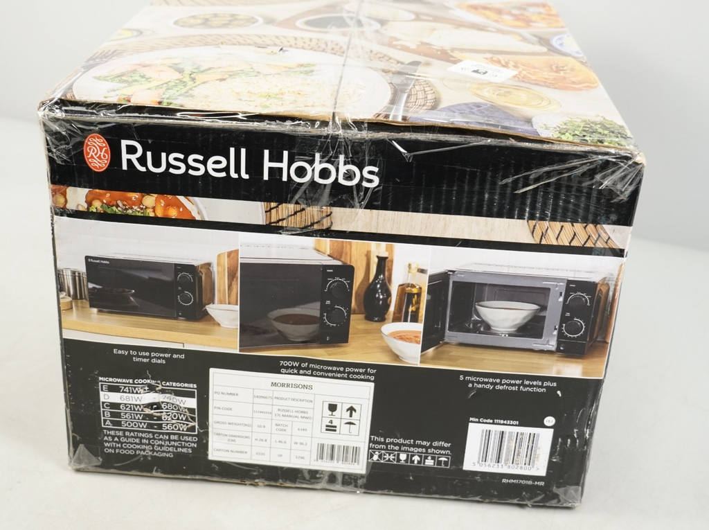 Russell Hobbs Full Black Manual Microwave 17L RHM1701B-MR