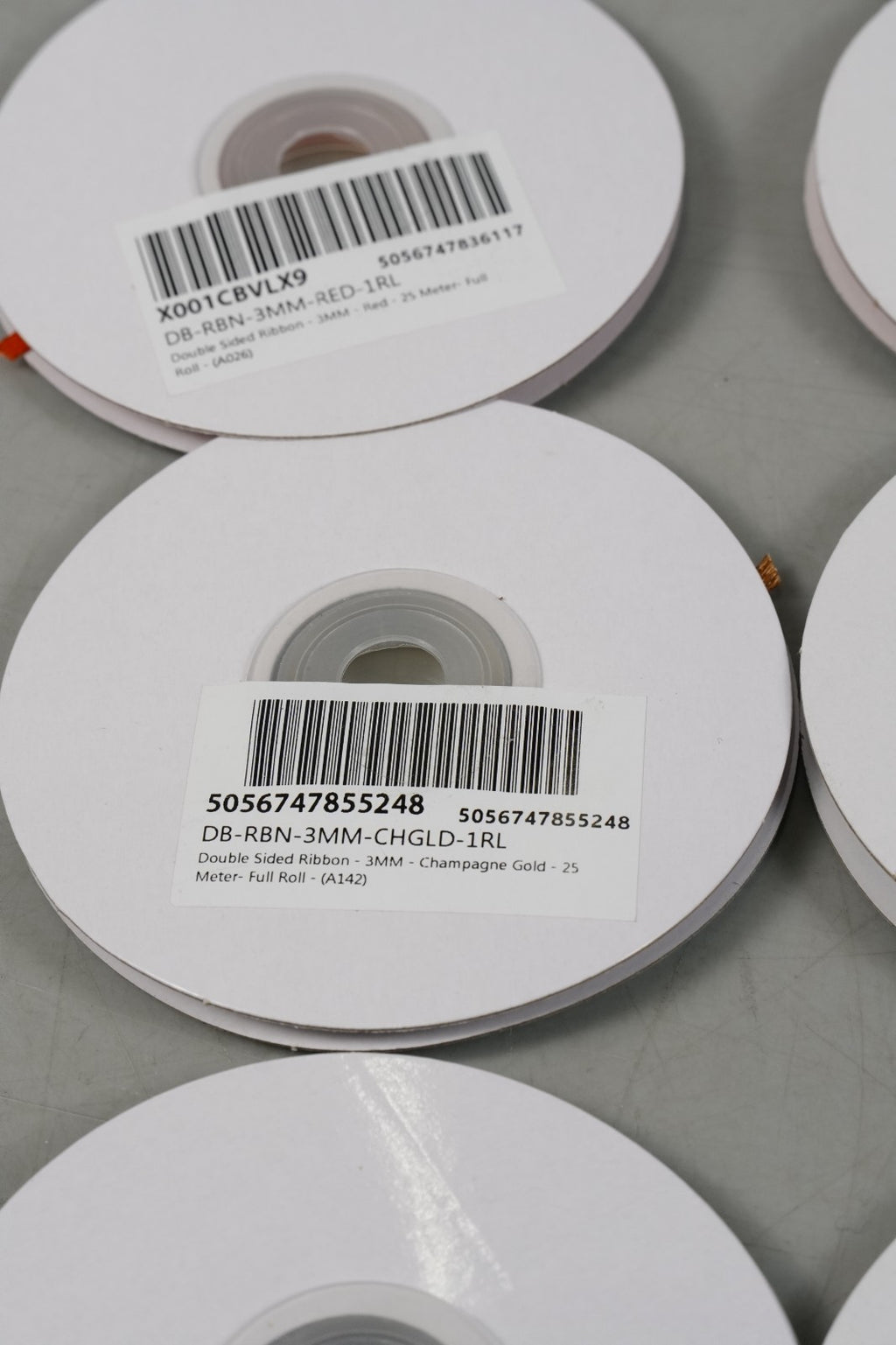 10x Double Sided Satin Ribbons Bundle 25 Metres 3mm Ribbon Pack 10 Colours