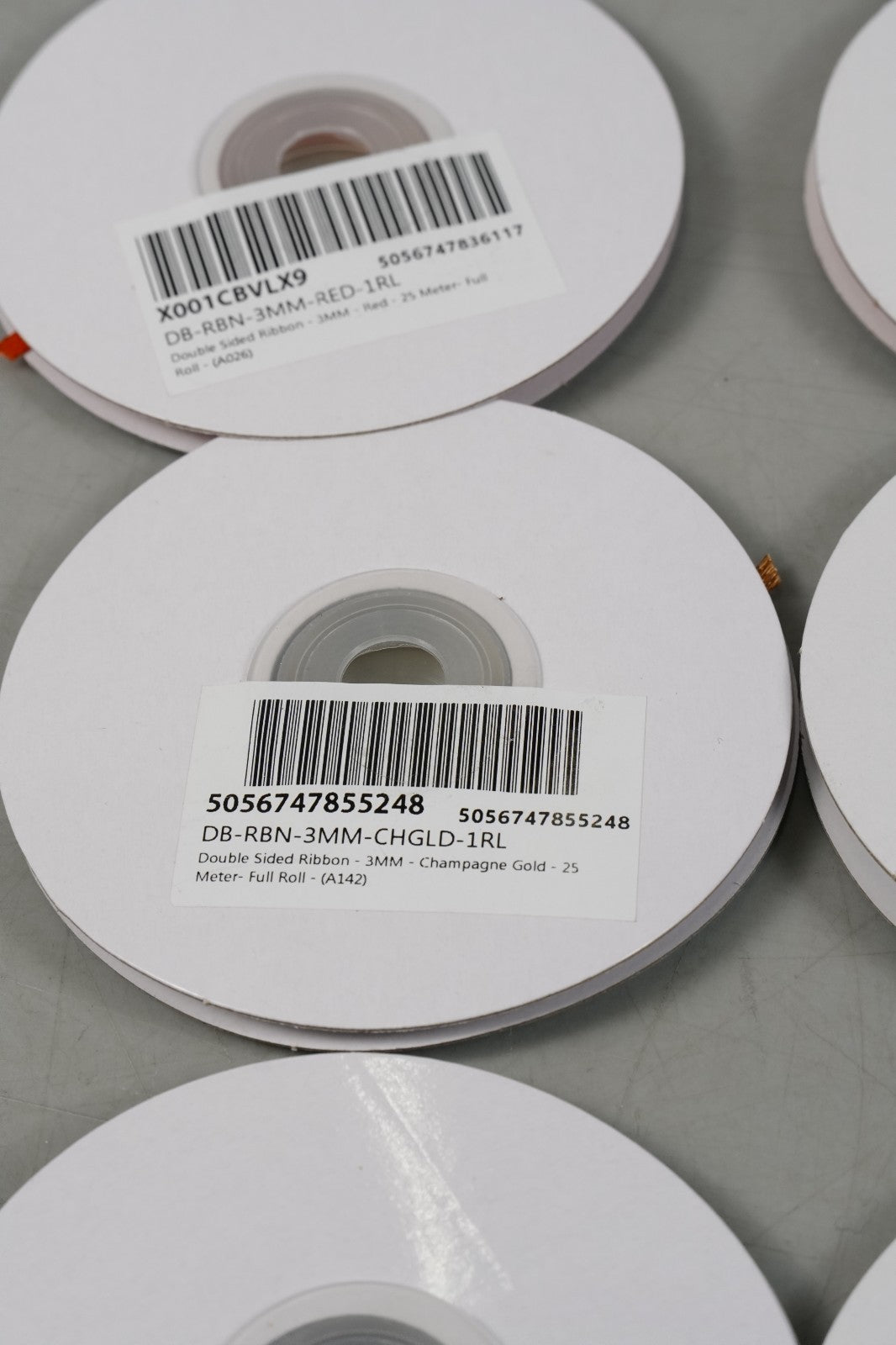 10x Double Sided Satin Ribbons Bundle 25 Metres 3mm Ribbon Pack 10 Colours