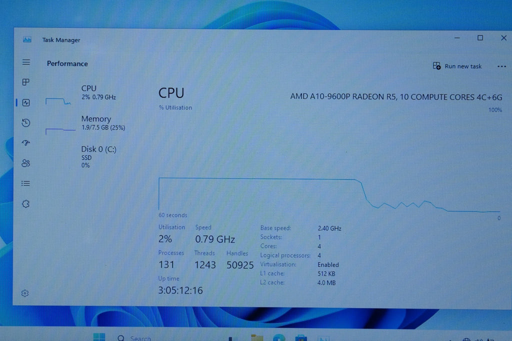 Laptop Dell Inspiron P66F AMD A10 9600P RADEON R5 2.4GHz 8GB RAM 256GB SSD