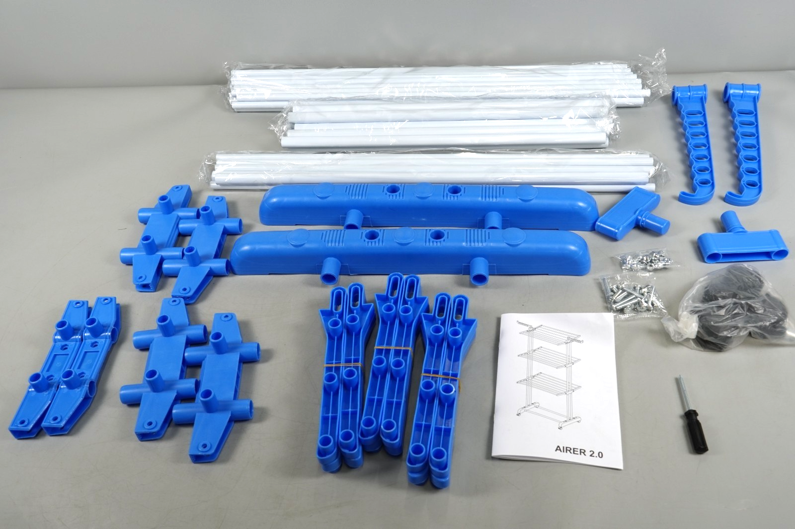 Adjustable Rolling Laundry Hanger, Foldable Wings Large Steel Garment Dryer 3 ti