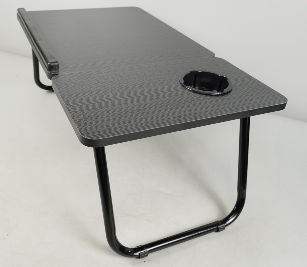 Laptop Table Bed Desk Folding Adjustable with Cup Holder – Black Table Top Stand