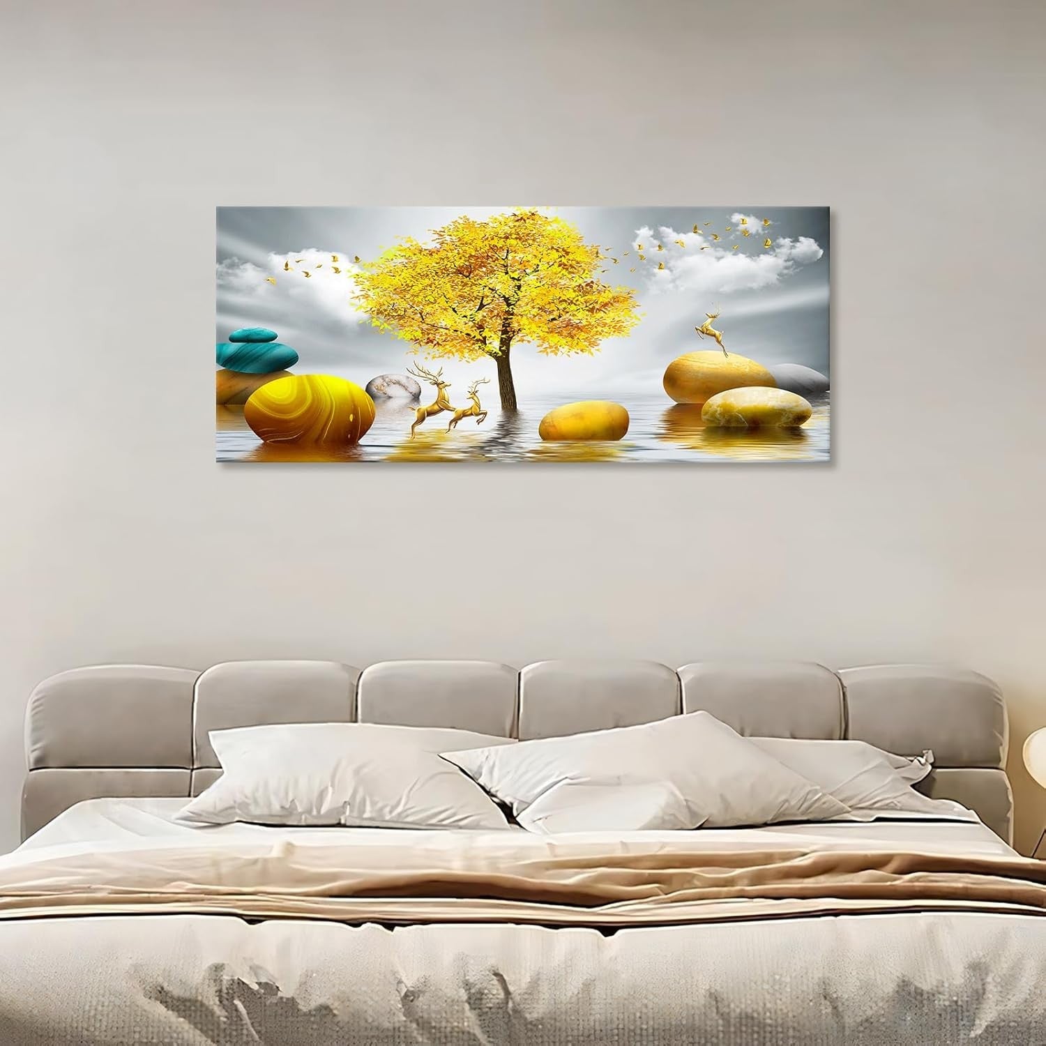 Canvas Art Print with Frame 120x50cm Abstract Wall Decor Ready to Hang