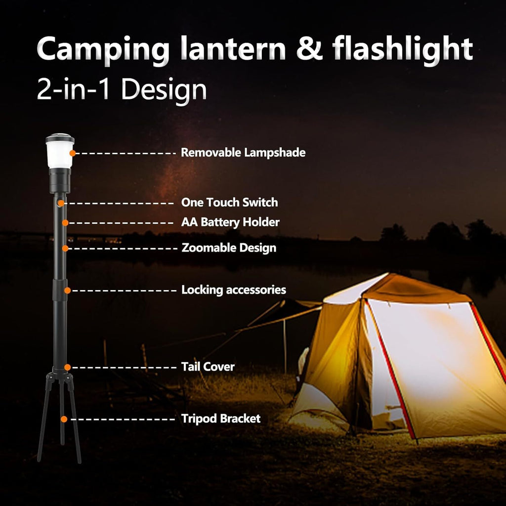 Telescopic Zoomable Light Flashlight Camping 1000 Lumens 3 in 1 IP65 Waterproof
