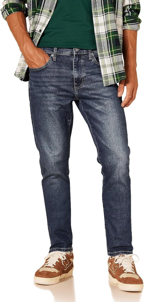 28W28L Men's Comfort Stretch Slim-Fit Jeans - Dark Wash - Amazon Essentials