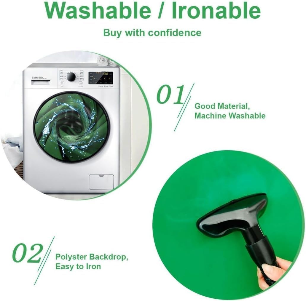 Green Screen Background Backdrop with Stand, 2x1.5M Greenscreen Background