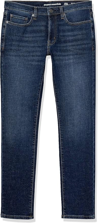 36W29L Men's Skinny-Fit Stretch Jeans - Dark Blue Vintage - Amazon Essentials