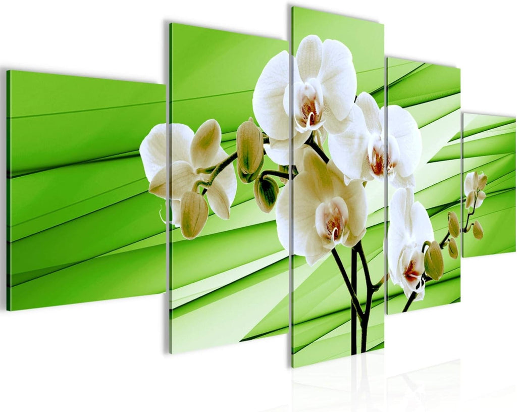 Runa Art Green Canvas Wall Art 5 Piece Set 150 x 75cm Abstract Picture