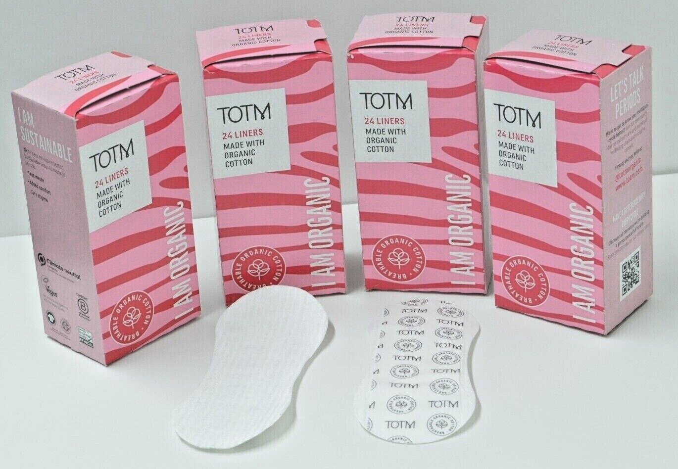 TOTM Daily Pantyliner Organic Cotton Non-Irritating f Sensitive Skin 24pcs Vegan