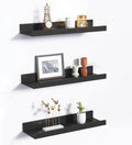 60cm Black Floating Shelves 3pcs Shelves for Room Décor Wall Mounted Storage