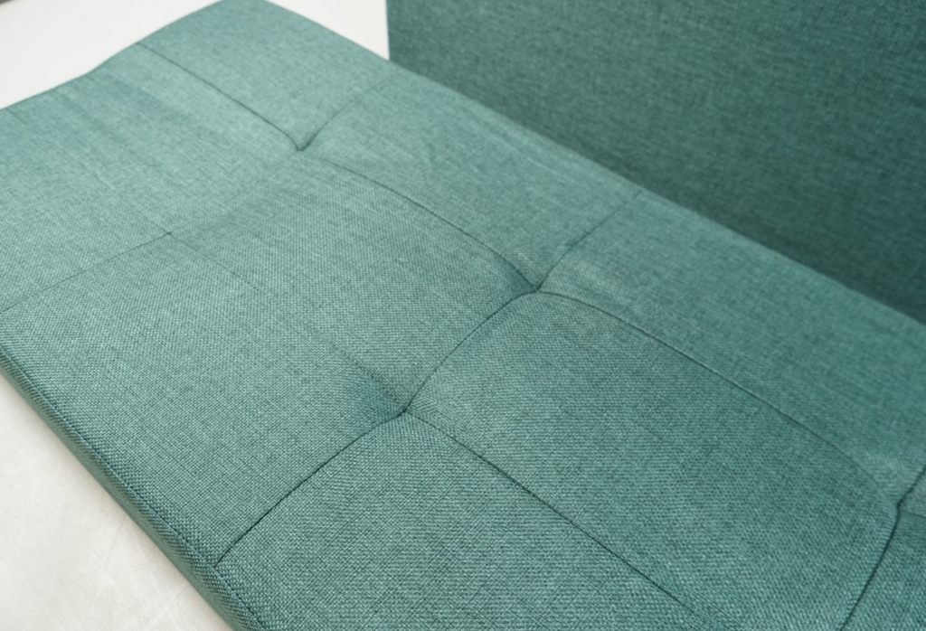 Storage Ottoman Bench 110cm Foot Rest Stool Linen Green