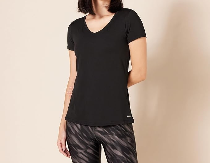 XXL Women's Shirt T-Shirt Tech Stretch Short-Sleeve V-Neck Multipacks Amazon Ess