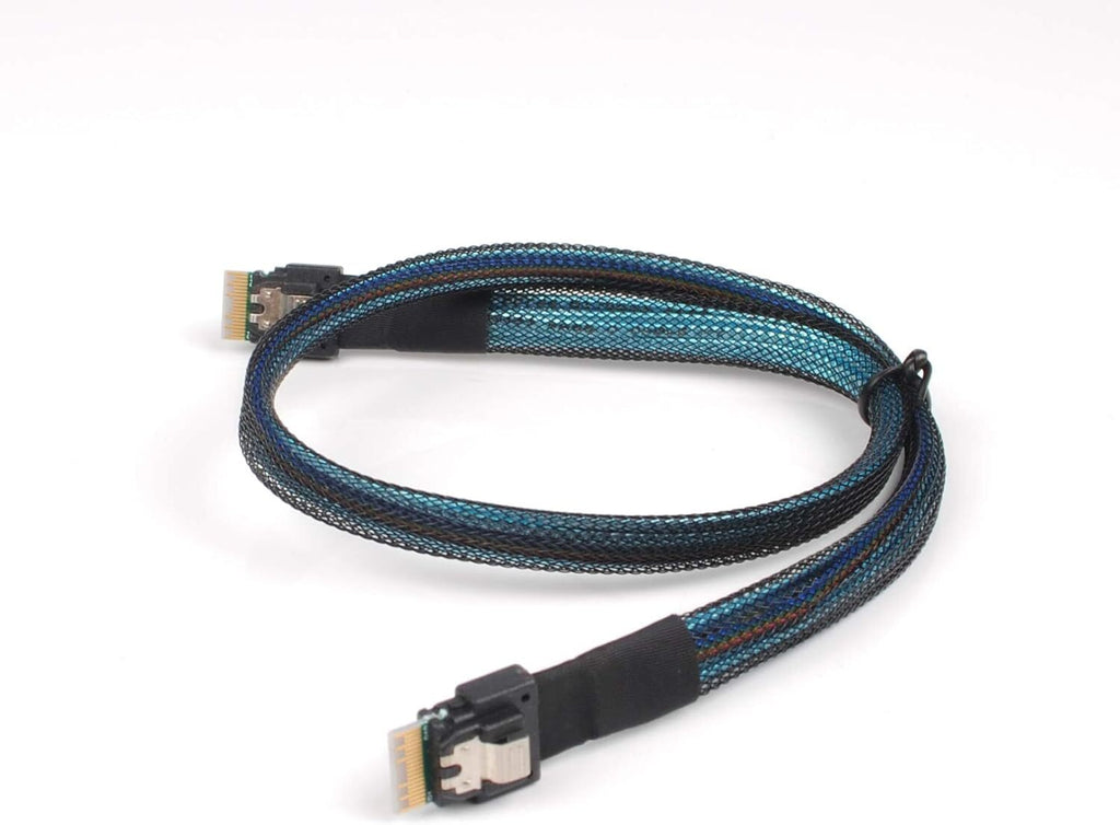 2pcs SAS 4.0 SFF-8654 4i 38pin Host to SFF-8654 38pin Target Raid Cable 50cm
