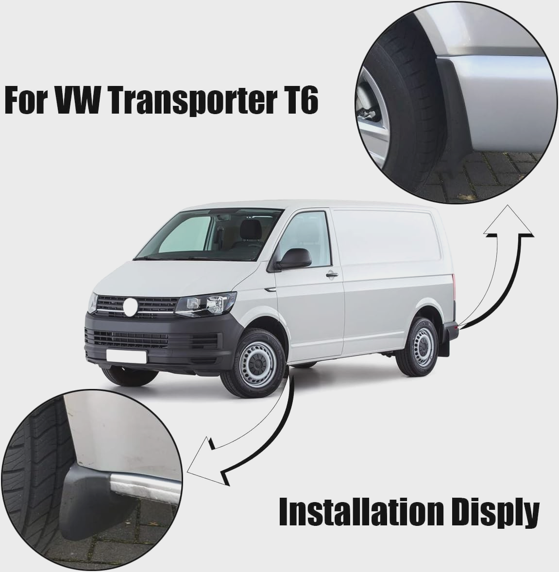Transporter Caravelle T6 Multivan Kombi 2015 on Mudflaps Splash Guards Mudguards
