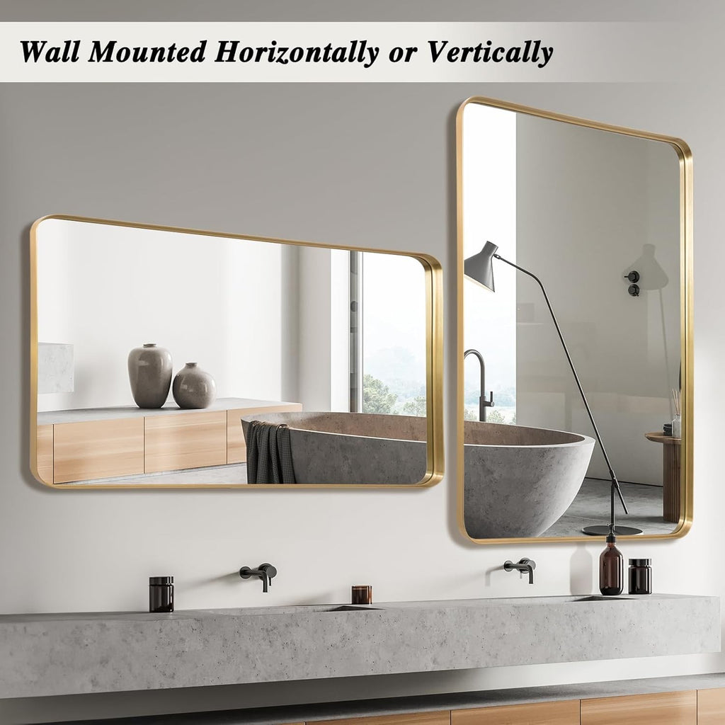 Wall Mirror 75x100 CM Bathroom Vanity Mirror Gold Frame Large