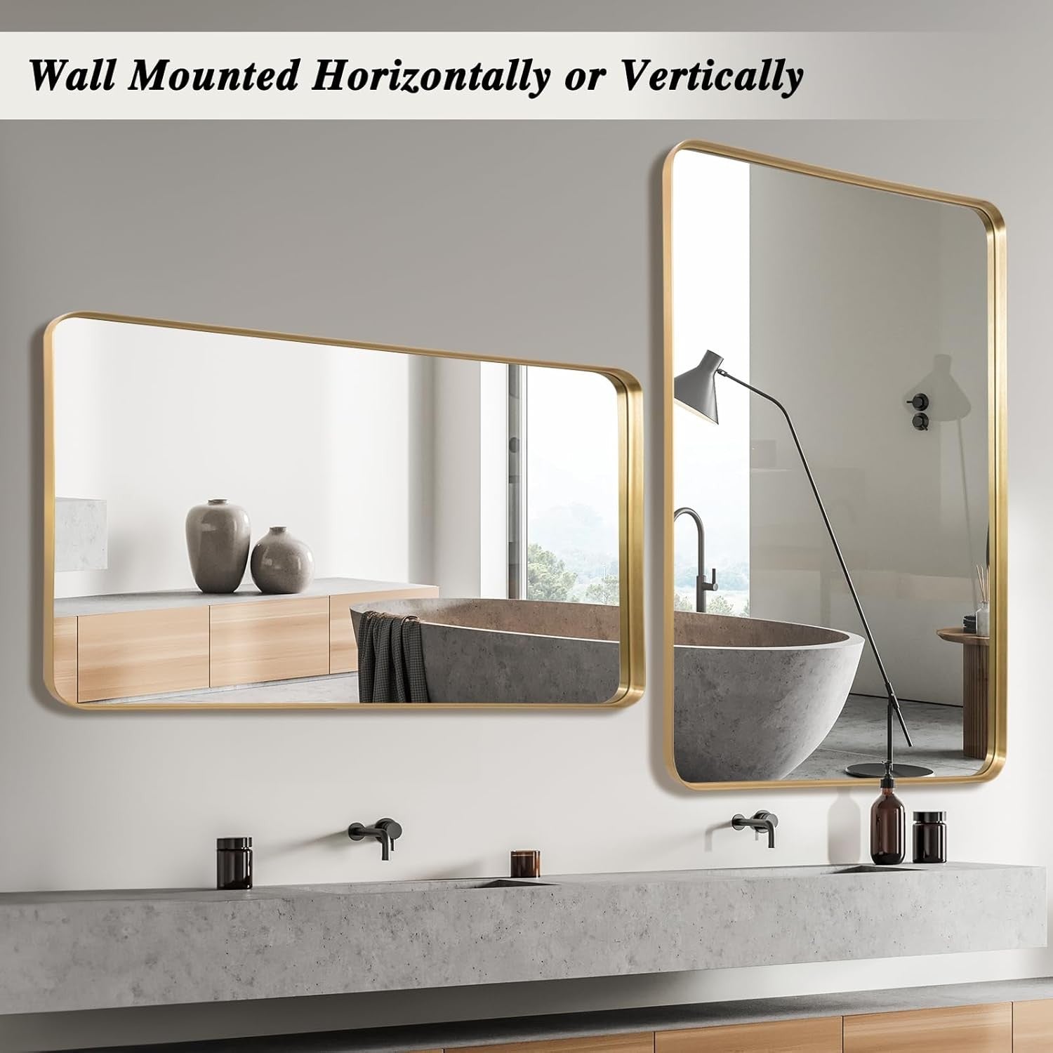 Wall Mirror 75x100 CM Bathroom Vanity Mirror Gold Frame Large