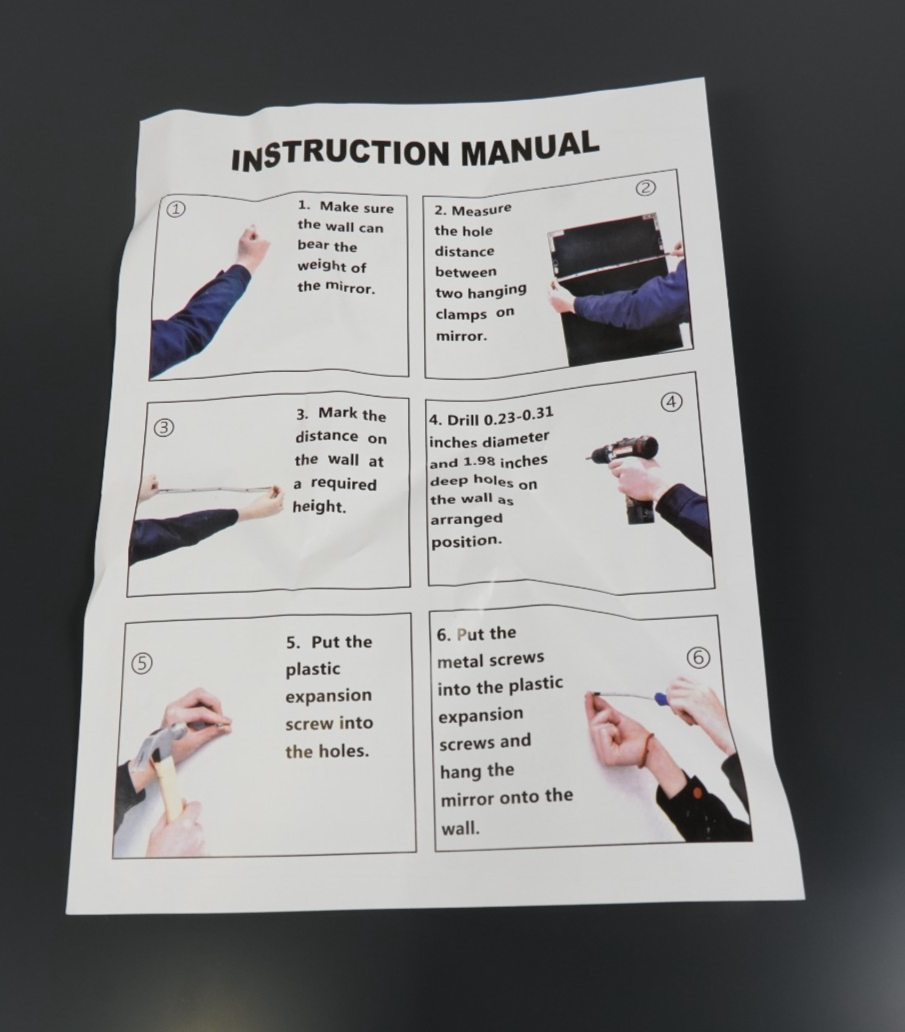 Wall Mirror Black Vanity Mirror 75x100 CM Wall-Mounted Mirror